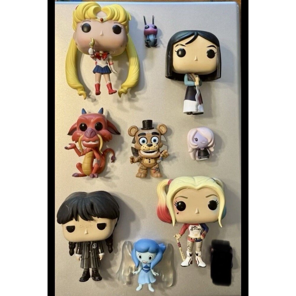 FUNKO POP Lot 9 NO Boxes Amethyst Harley Quinn Mulan Sailor Moon Wednesday MORE!